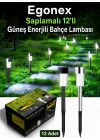 Egonex Saplamalı 12li Güneş Enerjili Bahçe Lambası EGN-1023