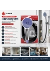 Egonex Tudor Tdr-253 Milano ( Vakumlu & Silikon ) Lüks Duş Seti (duş Başlık=mix) (silikon Hortum=1.5mt) (mafsal=3 Kademe)*50