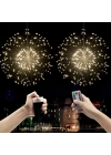 Fişli Asılı Havai Fişek Işıkları 120 Led Ampul Bakır Tel Şerit Işık