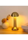 Forlife Dekoratif Şarjlı Led Mantar Masa Lambası Gold Fl-8055