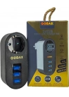 Gobax Termal Akım Korumalı Akıllı Priz 3xusb Li, Çocuk Korumalı, Led Işıklı, Yüksek Isıya Dayanıklı