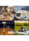 Kablosuz Led Masa Lambası 4000mah Pilli Dokunmatik Kontrollü Led Masa Lambası Komodin Lambası 3 Farklı Işık Rengi Kademesiz Kısılabilir Şarj Edilebilir Bar Restoran Kafe Yatak Odası İçin