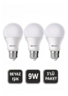 Novo 3’lü Led Ampul 9w Beyaz Işık E27