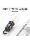 Rustik Taşınabilir Şarjlı Tasarruflu Ampul 10w Led Lamba Type-c Şarj Askılı Asma Aydınlatma