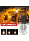 Rustik Taşınabilir Şarjlı Tasarruflu Ampul 10w Led Lamba Type-c Şarj Askılı Asma Aydınlatma