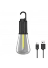 Rustik Taşınabilir Şarjlı Tasarruflu Ampul 10w Led Lamba Type-c Şarj Askılı Asma Aydınlatma T020