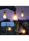 Rustik Taşınabilir Şarjlı Tasarruflu Ampul 10w Led Lamba Type-c Şarj Askılı Asma Aydınlatma T020