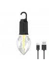 Rustik Taşınabilir Şarjlı Tasarruflu Ampul 10w Led Lamba Type-c Şarj Askılı Asma Aydınlatma T03