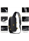 Şifreli Kilitli Usb Girişli Göğüs Omuz Çantası Body Bag