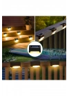 Egonex 4lü Solar Güneş Enerjili Şarj Edilen Köşebent Merdiven Veranda Bahçe Led Lamba Siyah SV-1005