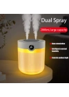 Ultrasonik Oda Hava Nemlendirici Çift Sprey Aromatherapy Ev Ofis Humudifier Rgb Işıklı 2lt