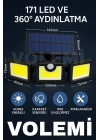Volemi Üçlü Solar Led Projektör – Beyaz Işık – Sensörlü Dış Mekân Aydınlatma