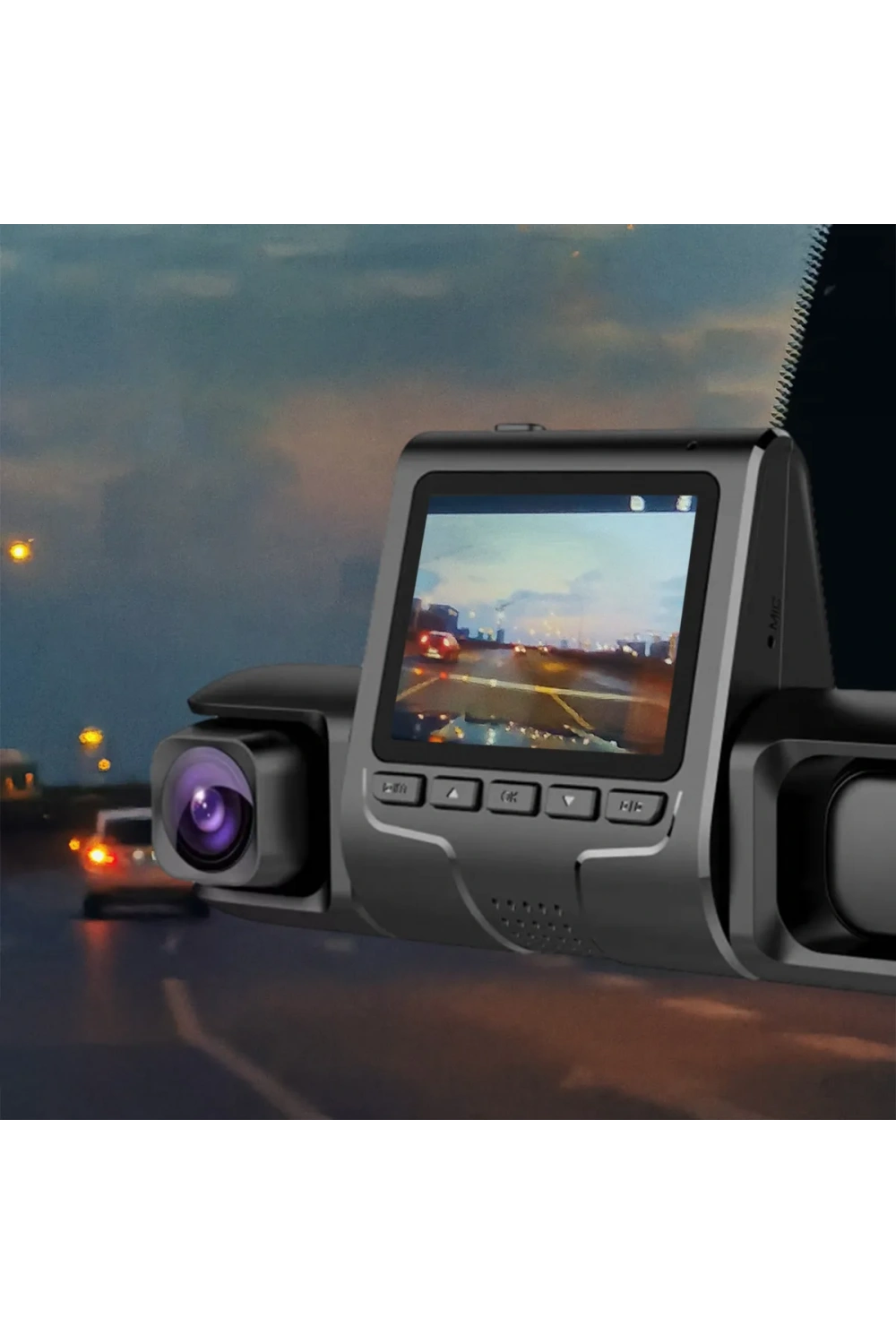 1080p Üçlü Lens Araba Dash Cam Dashcam Ön İç & Arka Hd Araba Dvr 120 ° Açı Döngü Kaydı Yerçekimi Sensörü