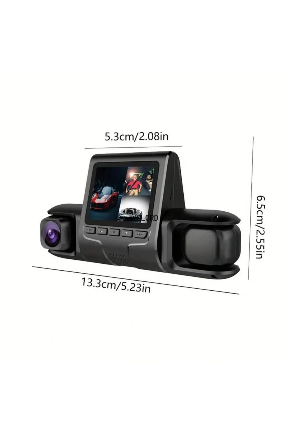 1080p Üçlü Lens Araba Dash Cam Dashcam Ön İç & Arka Hd Araba Dvr 120 ° Açı Döngü Kaydı Yerçekimi Sensörü