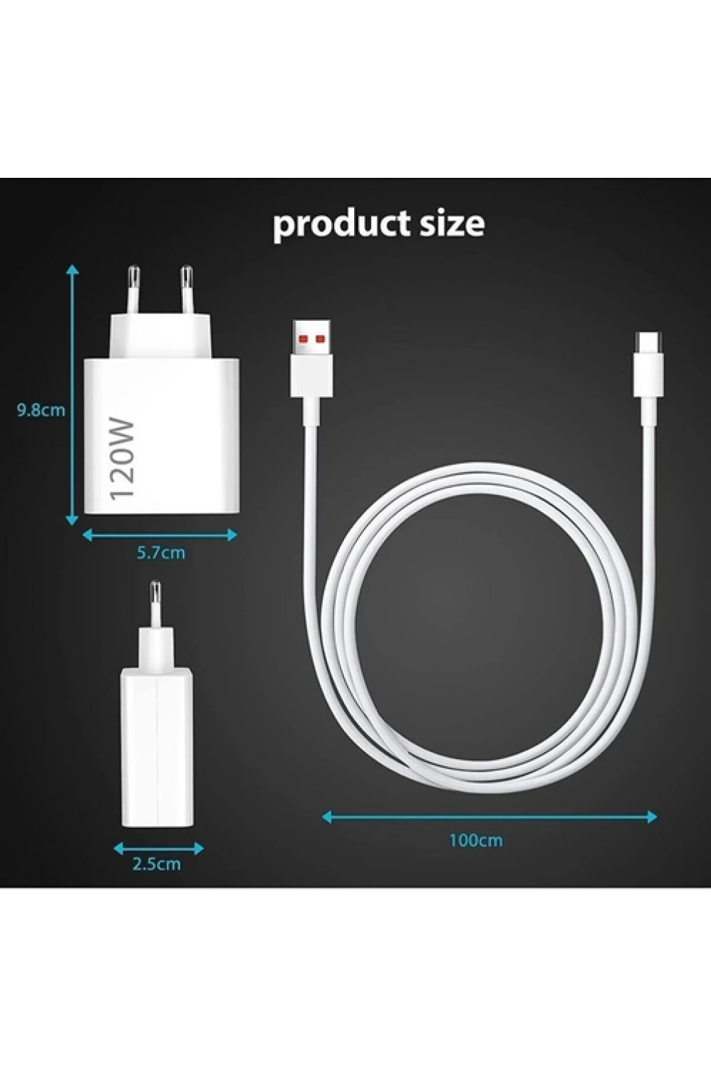 120 Watt Hızlı Çift Turbo Şarj Cihazı