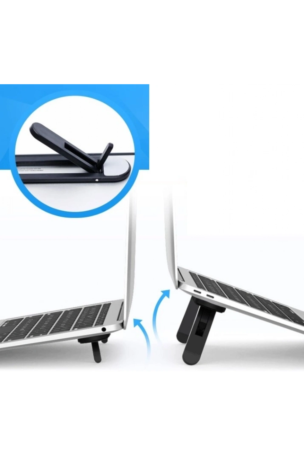 2 Kademeli Katlanabilir ve Yapışkanlı Laptop Standı Siyah CM-438