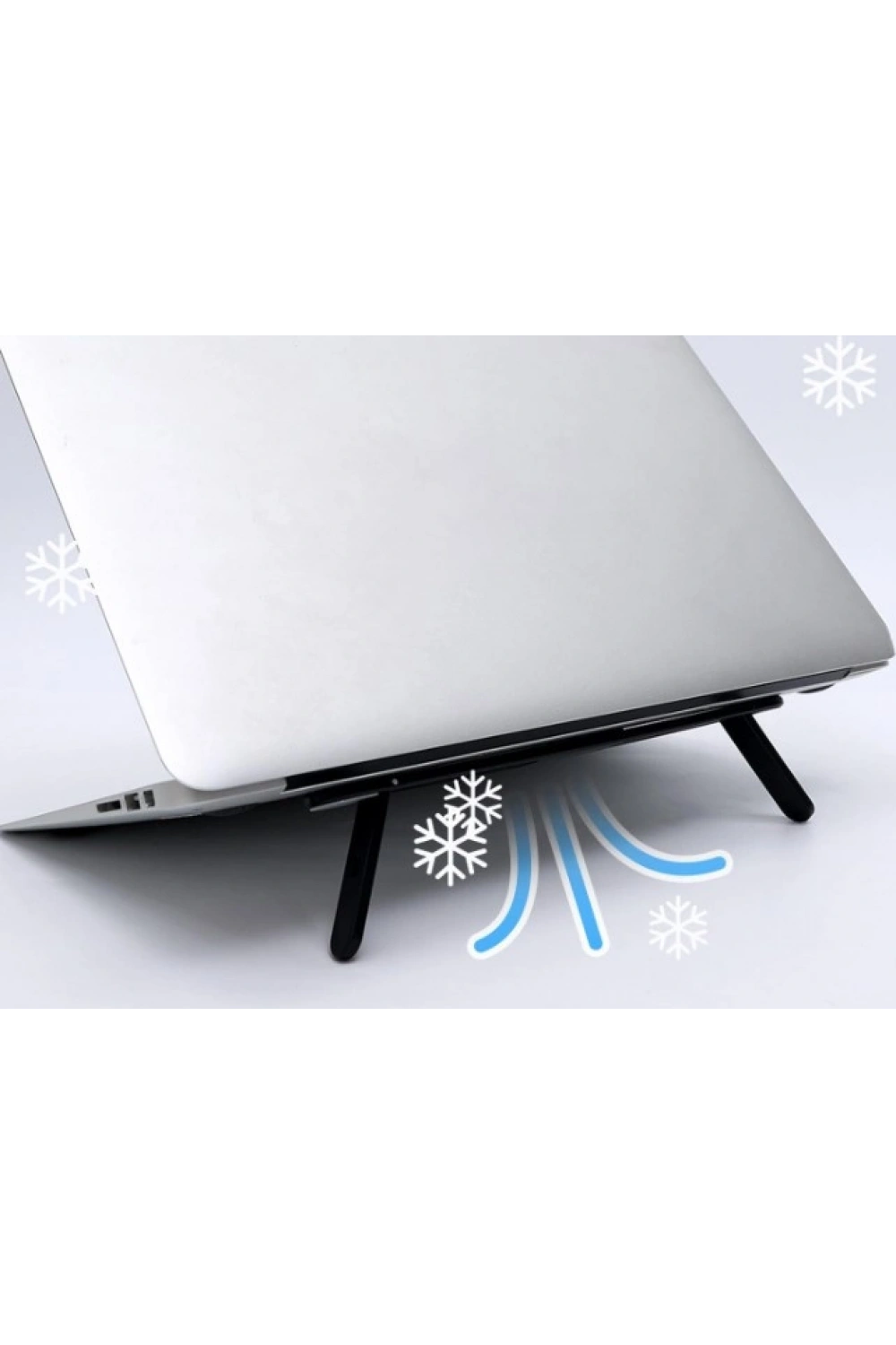 2 Kademeli Katlanabilir ve Yapışkanlı Laptop Standı Siyah CM-438