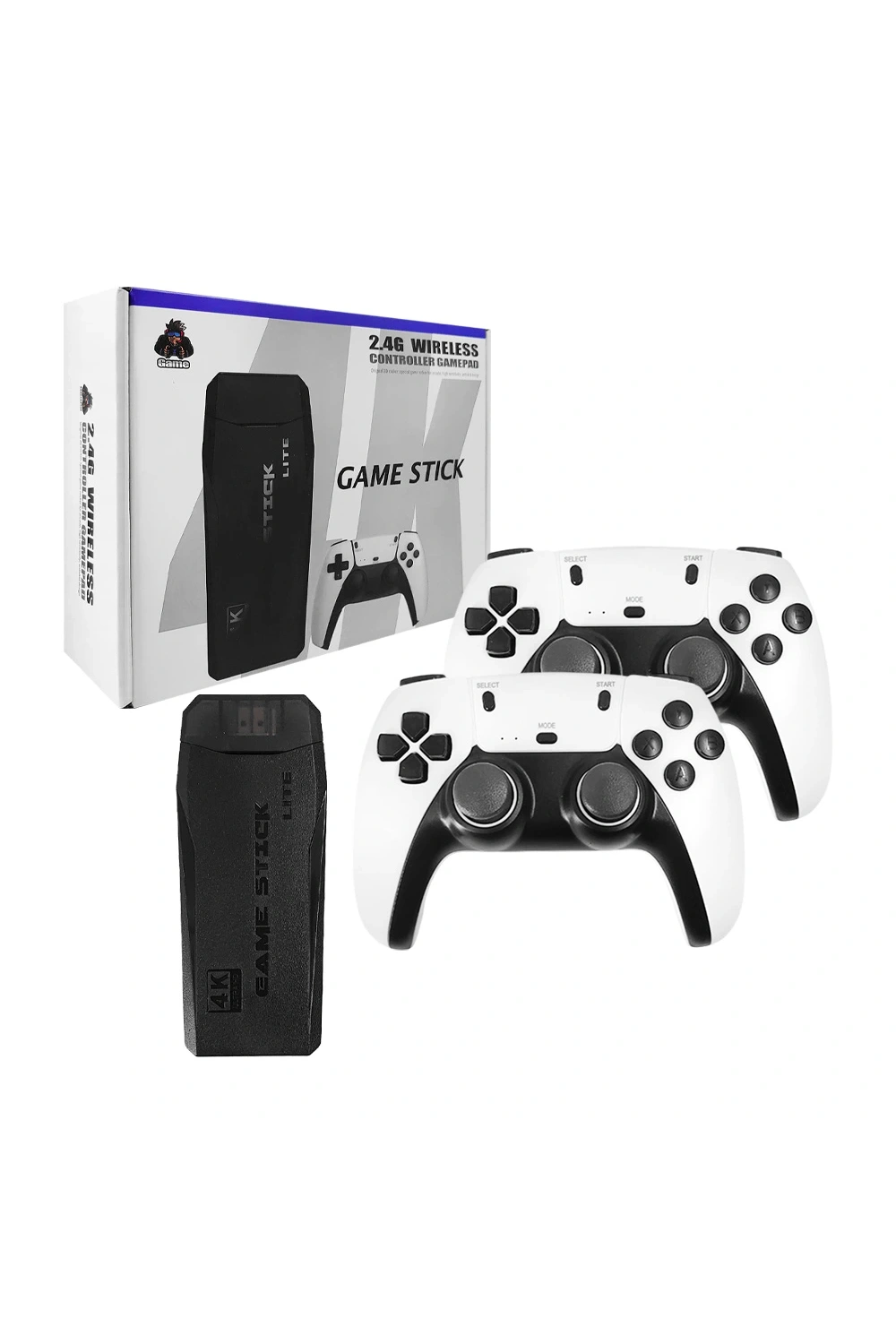 4k Game Tv Stick Android Tv Wifi Kablosuz Çift Kol Game Stick 64gb Hafıza Atari