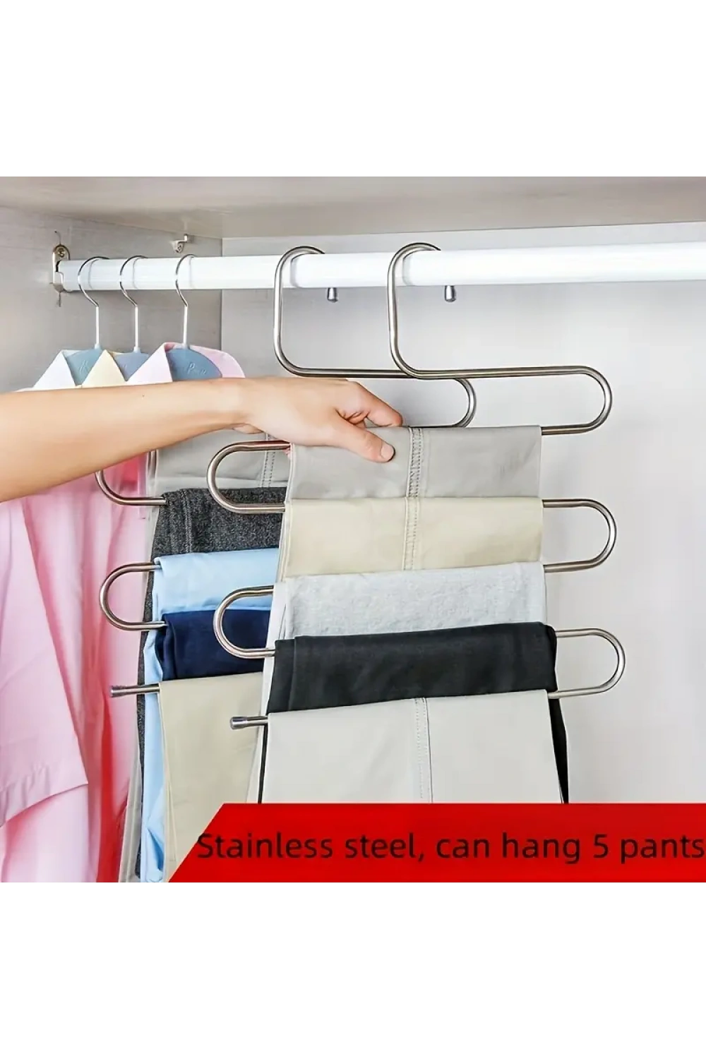 5 Katlı Pantolon Eşarp Askısı Metal Egonex