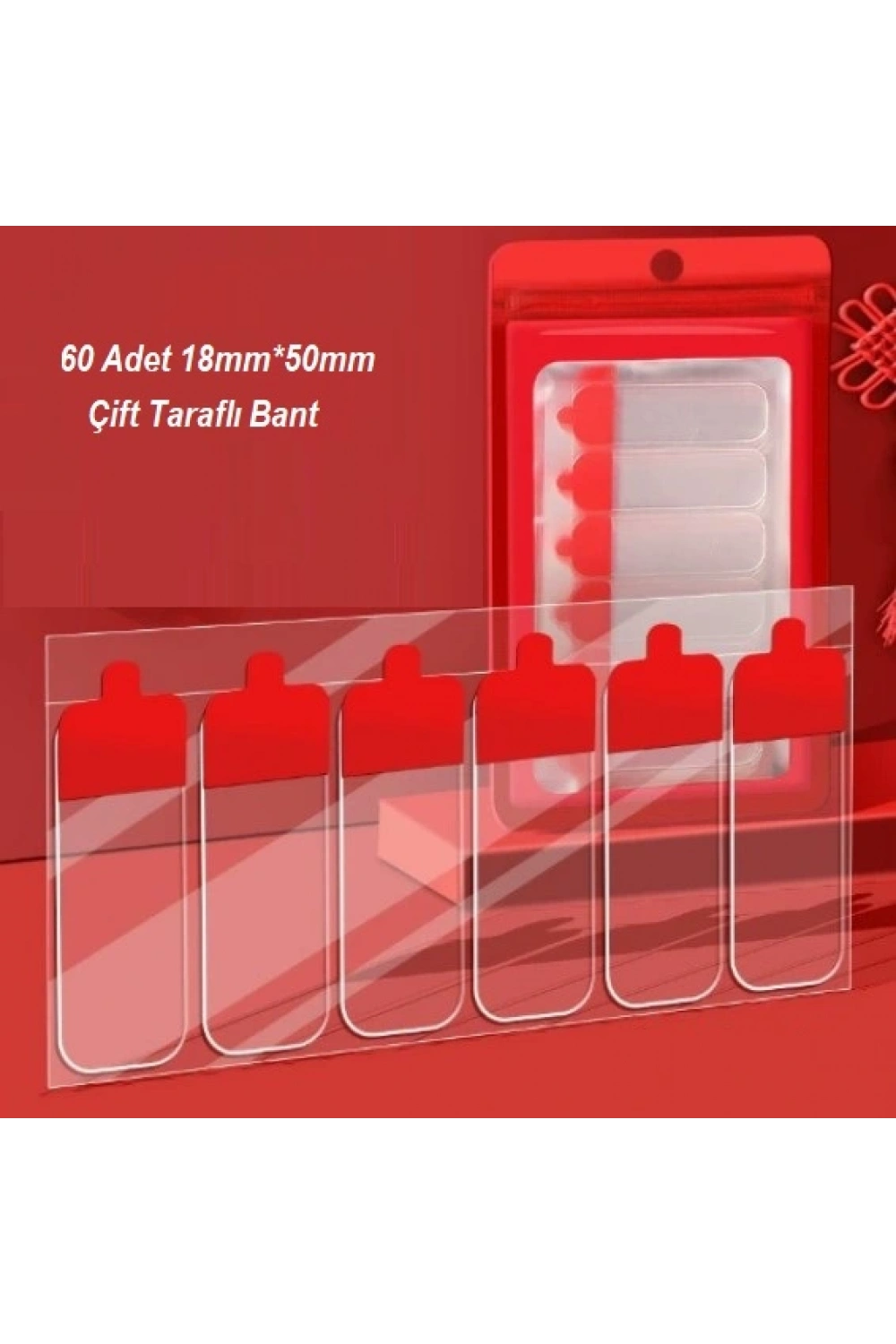 60 Parça Kolay Açılır Güçlü Çift Taraflı Bant 18mm*50mm