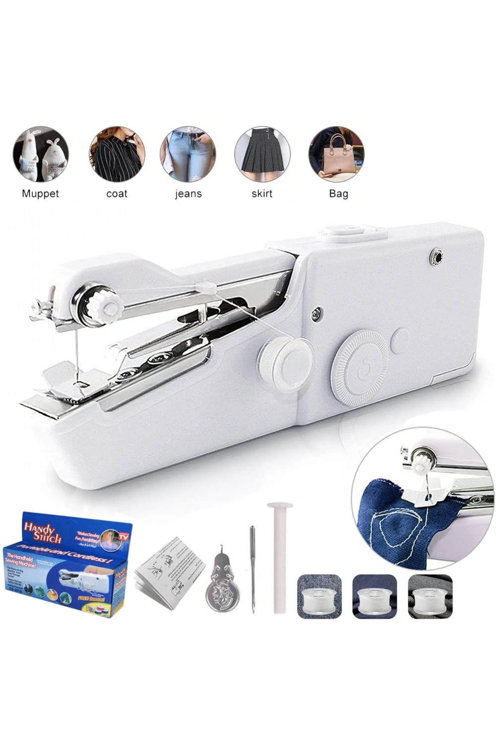 Egonex Taşınabilir, Kablosuz, Denim Kumaş Dikimi Yetenekli, El Dikiş Makinası Egnx-2048