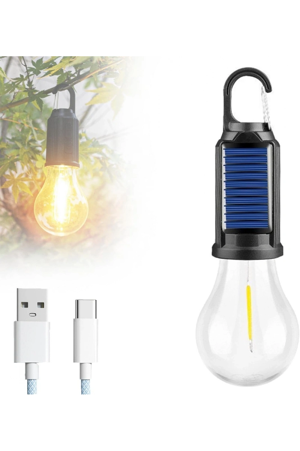 Solar Güneş Enerjili Led Ampul 3 Modlu Uzaktan Kumandalı Solar Camping Lamp
