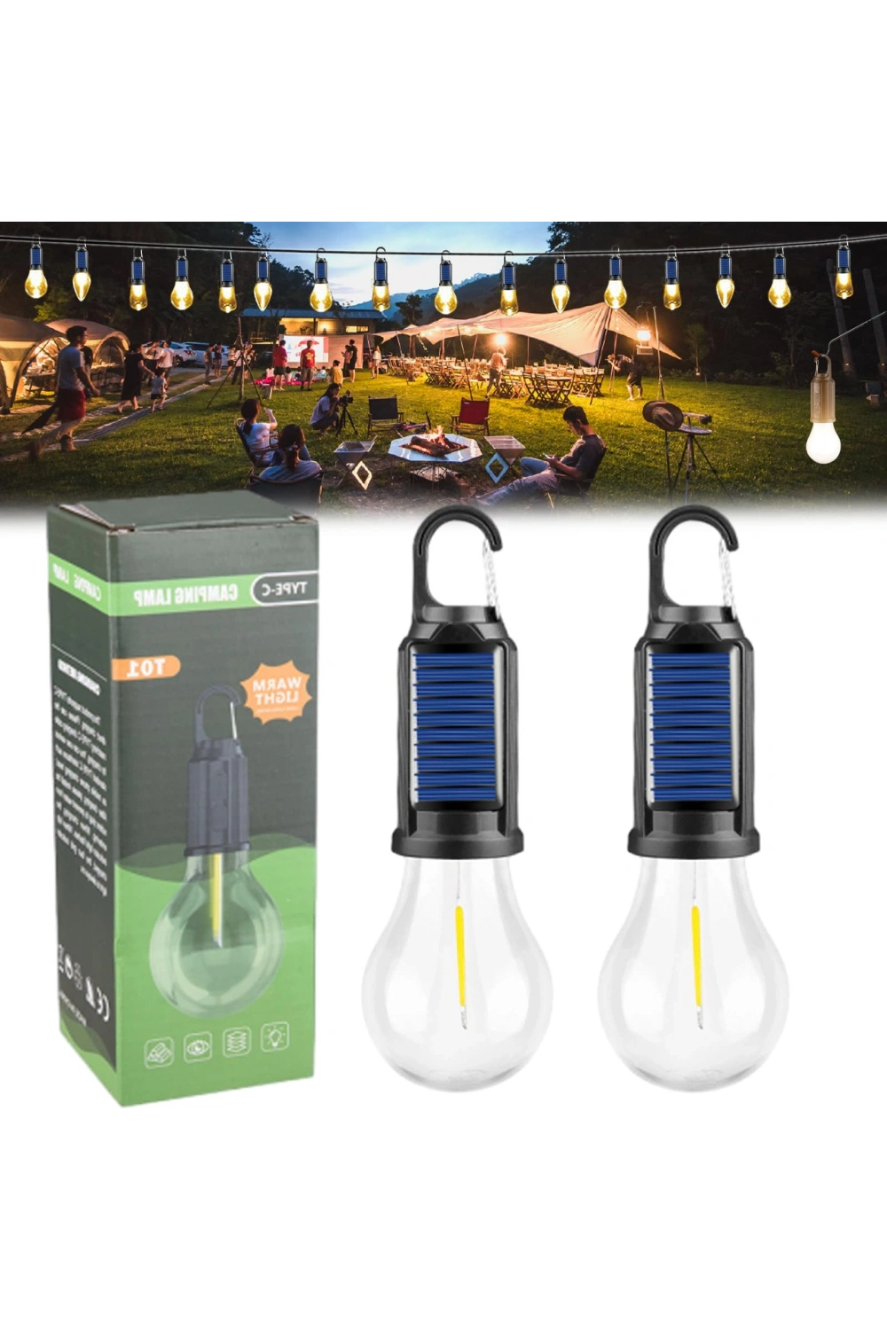 Solar Güneş Enerjili Led Ampul 3 Modlu Uzaktan Kumandalı Solar Camping Lamp