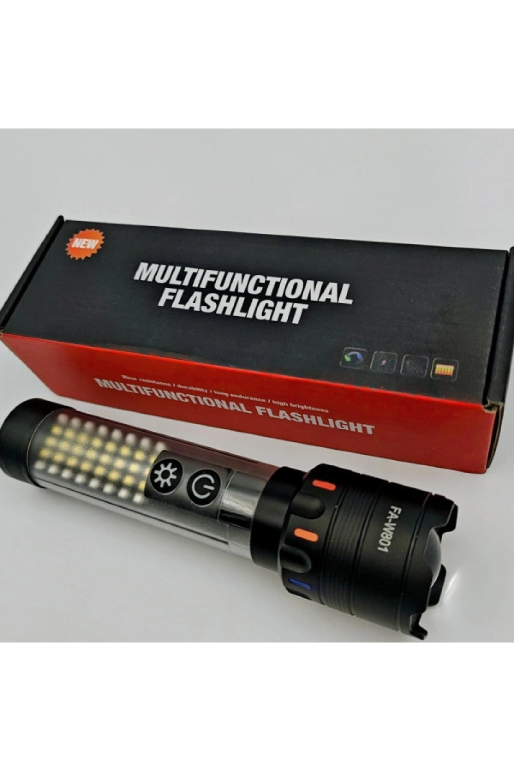 Güçlü Taktik Led El Feneri Paweınuo Sdt53 – 3800lm, 35w, Yan Cob Aydınlatma Ve Type-c Şarj Özelliğine Sahip