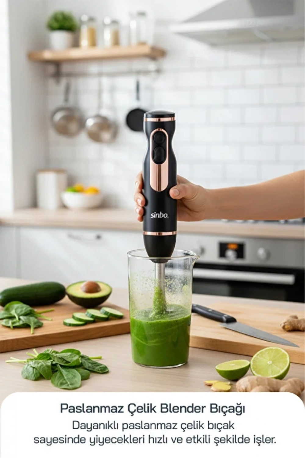 Yenii Sinbo Shb-7513 ( Siyah - Gümüş ) El Blender (buz Kırıcı)*12