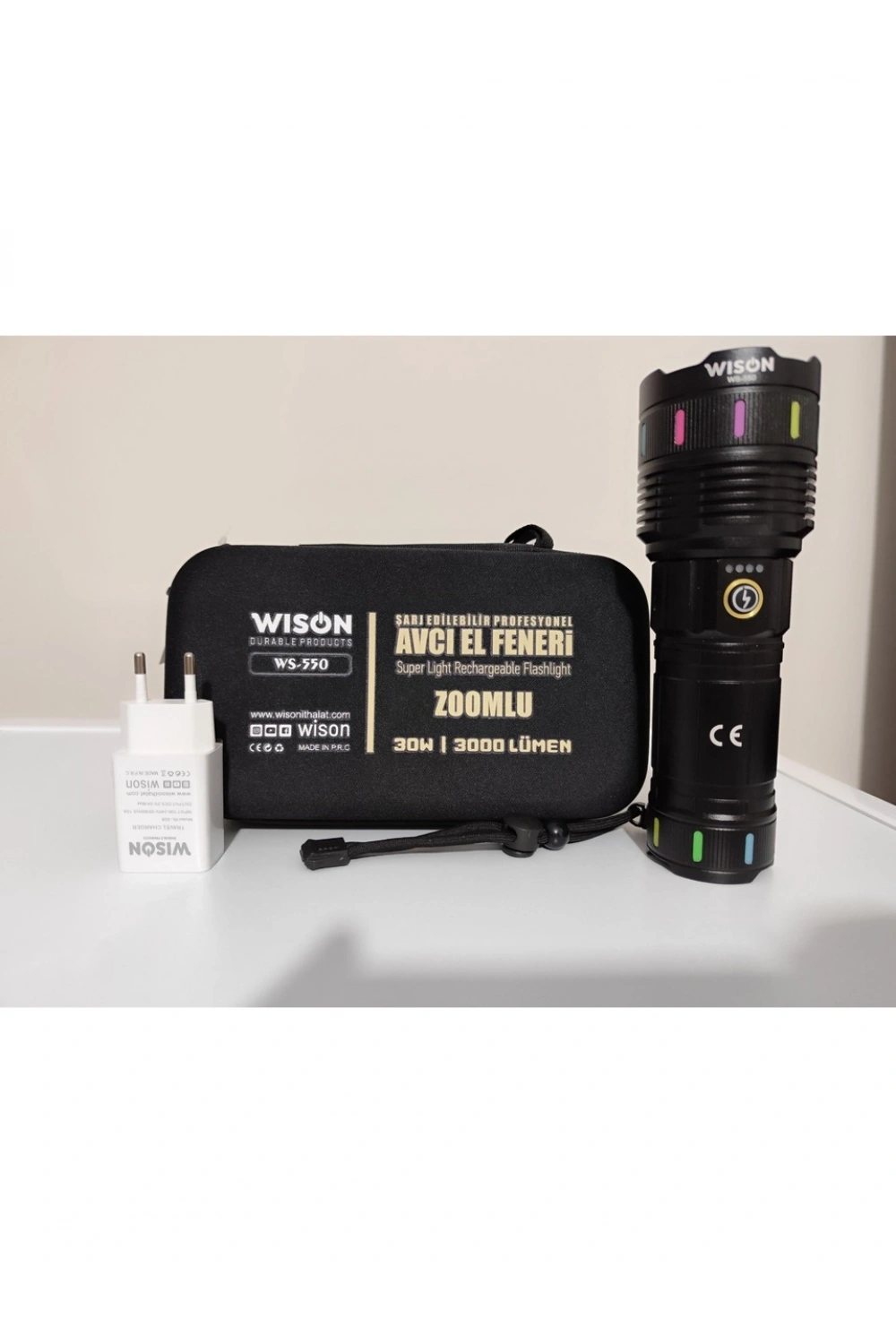 Wıson Wison Ws-550 30w 3000 Lümen Zoomlu Profosyonel El Feneri