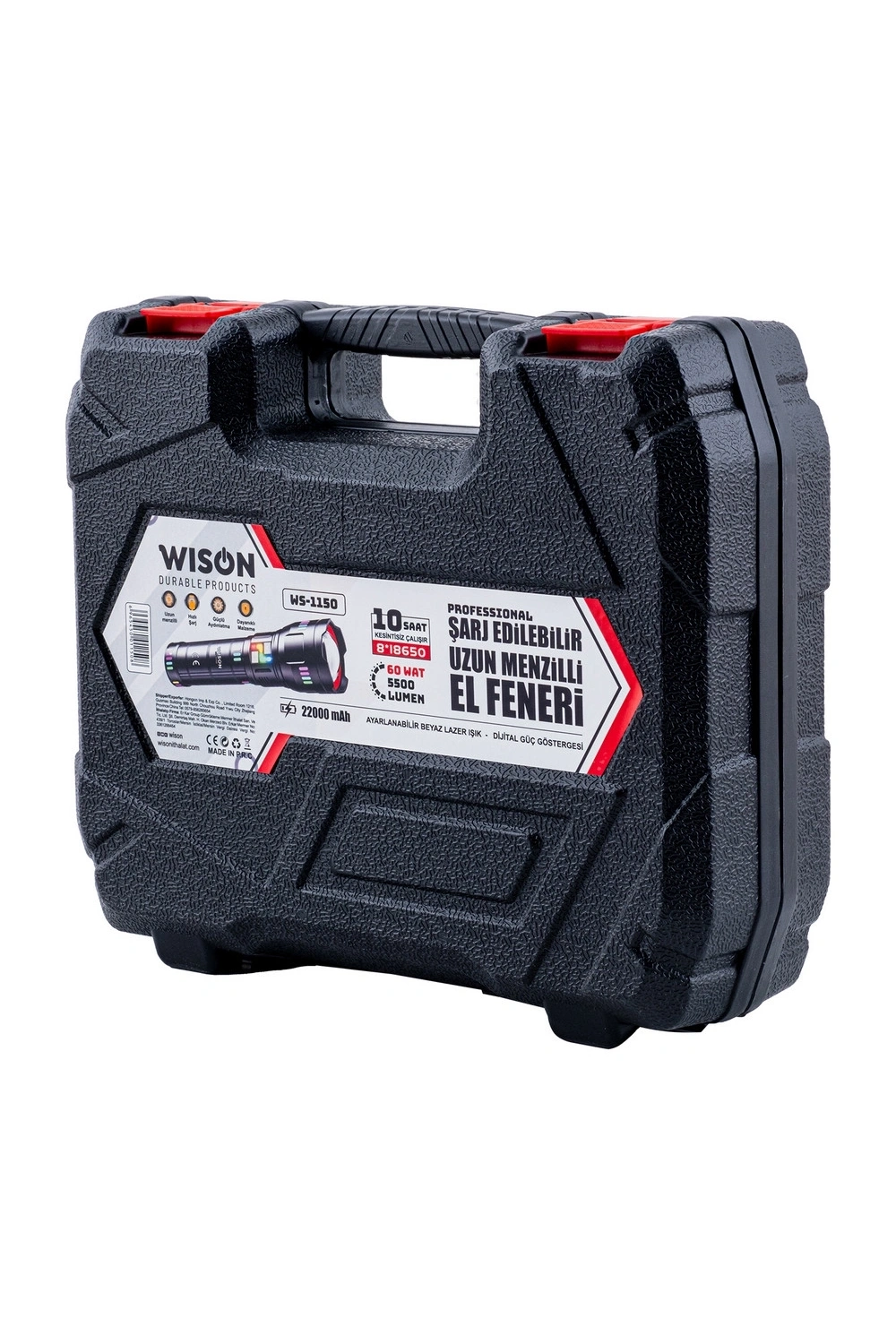 Wison Ws-1150 Uzun Menzilli 60 Watt 5500 Lümen Profesyonel Güçlü El Feneri