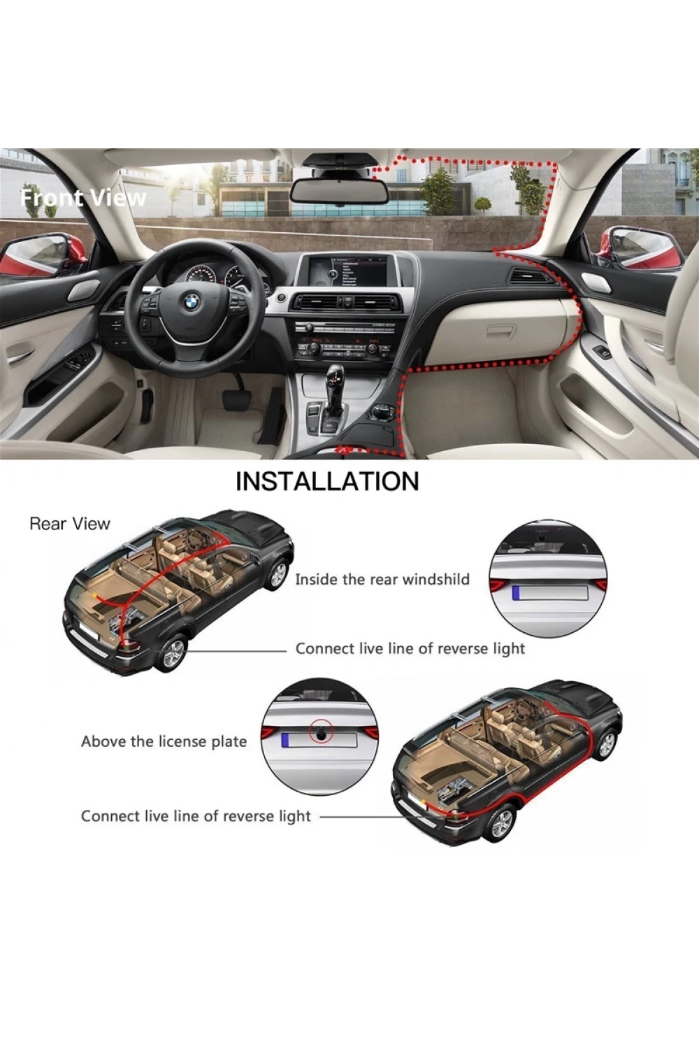 4 İnç Araç İçi Kamera Kaydedici Çift Ön Ve Arka Hd 1080p Gece Görüşlü Araç Kamerası