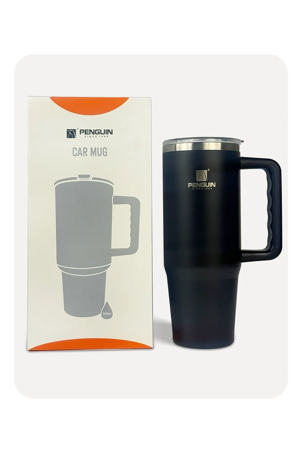Penguin Termos Pipetli Termos Bardak 900 Ml Paslanmaz Çelik Siyah