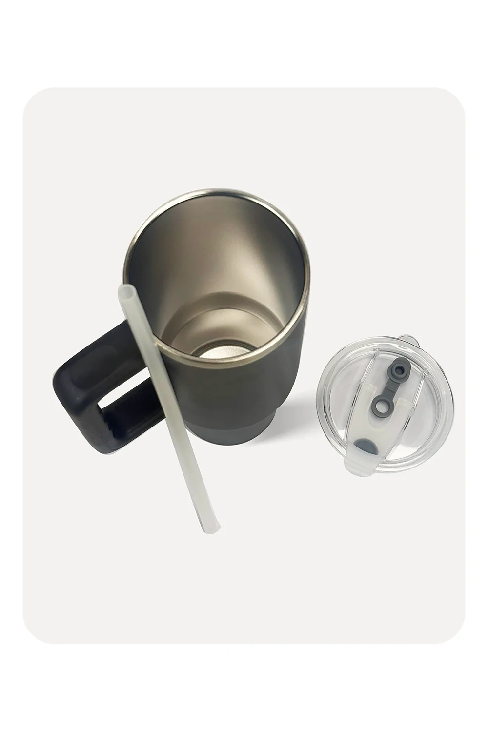 Penguin Termos Pipetli Termos Bardak 900 Ml Paslanmaz Çelik Siyah