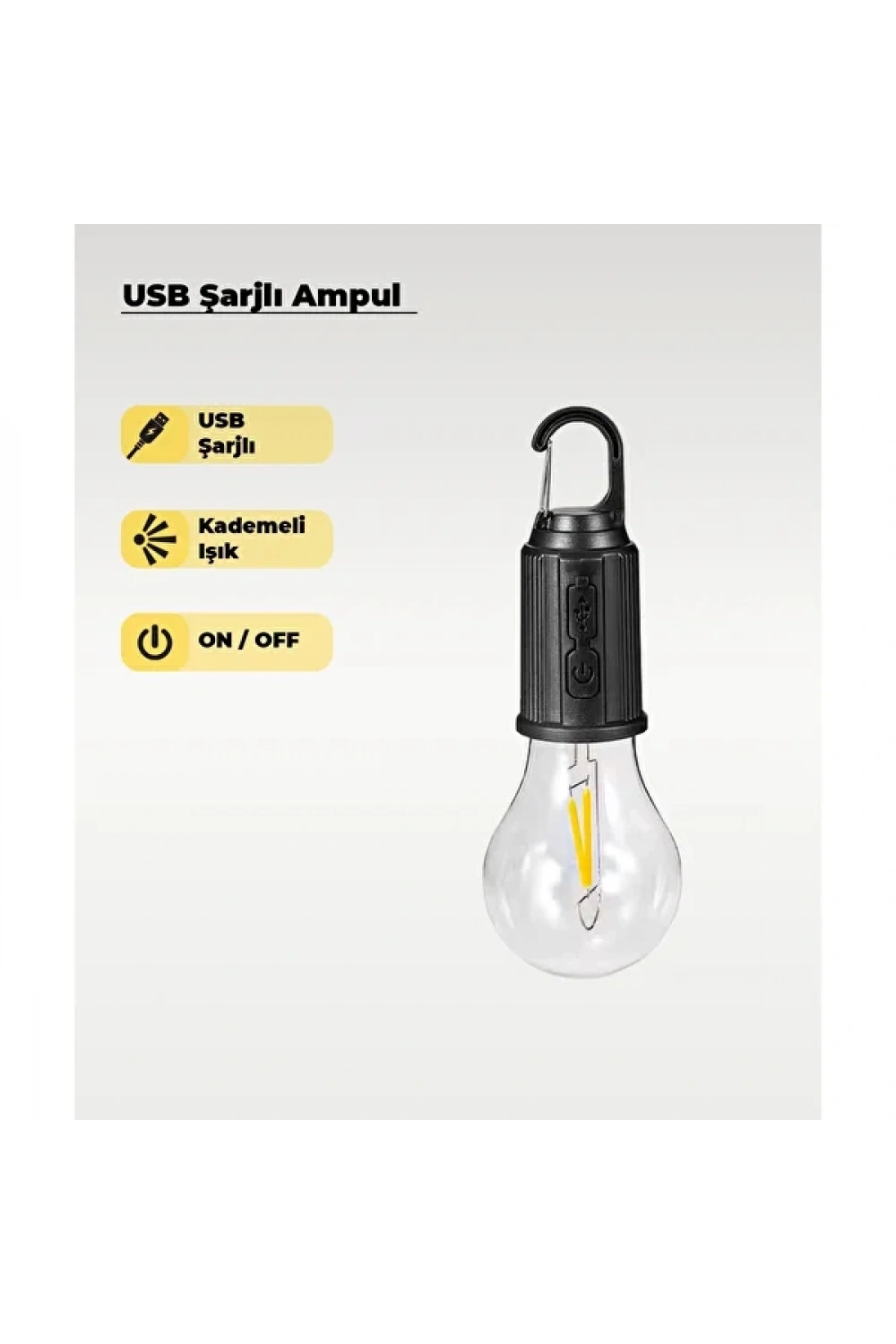 Panther Pt-331 (solar & Usb Şarj) (seyyar Ampul Model=rustik) Kamp Lambası (mandallı Kanca Askılık) (3-kademe Işık)*120