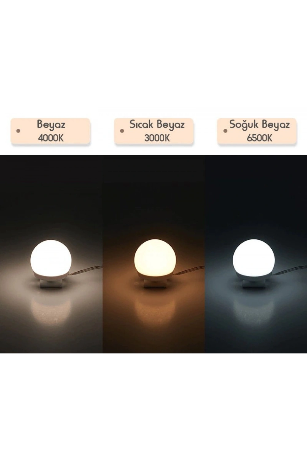 Ayna Üstü Led Makyaj Aydınlatma Işığı Parlaklık Ayarlı 4lü