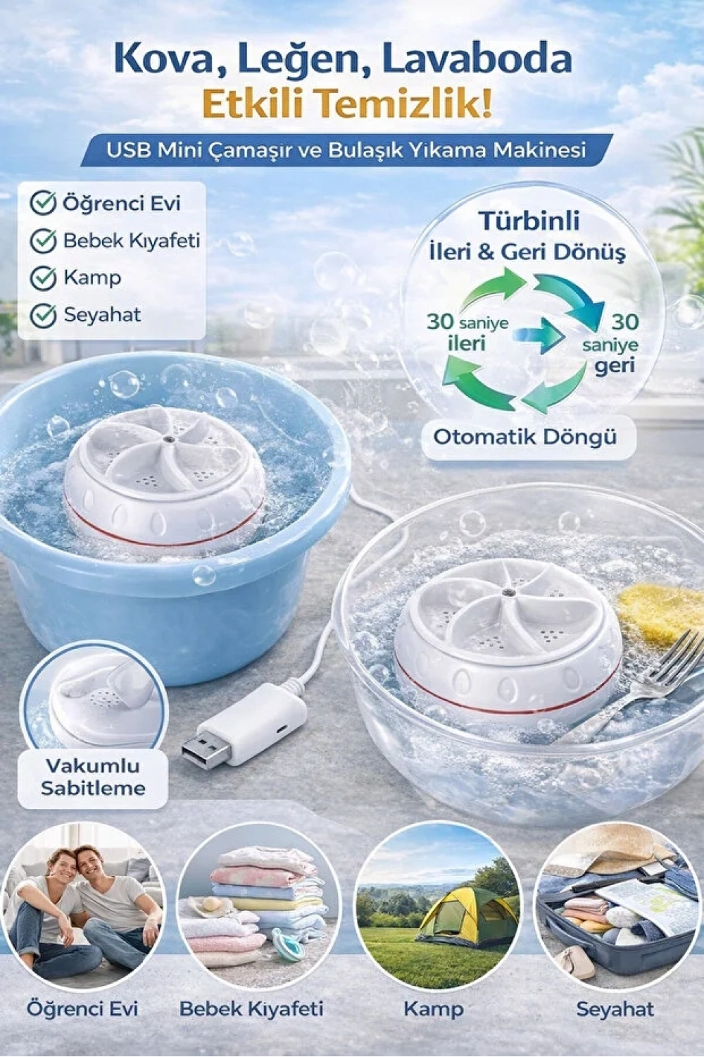 Mini Portatif Çamaşır Makinesi Taşınabilir