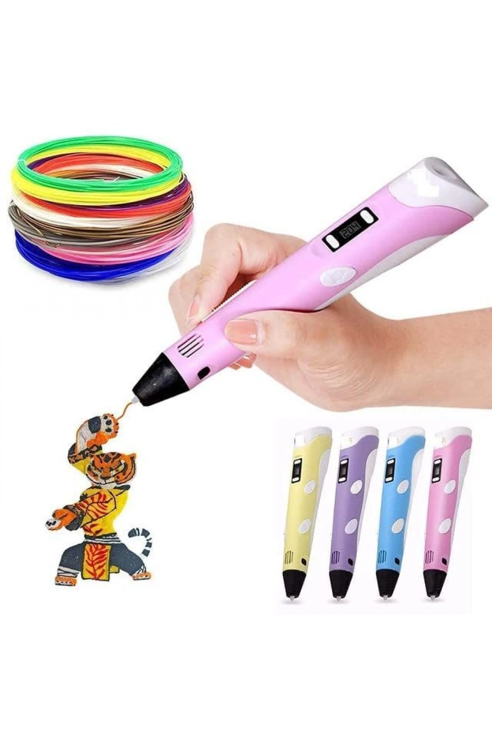 3d Kalem - 3d Pen Baskı Kalemi Yazıcı Printer + 5 Renk Filament