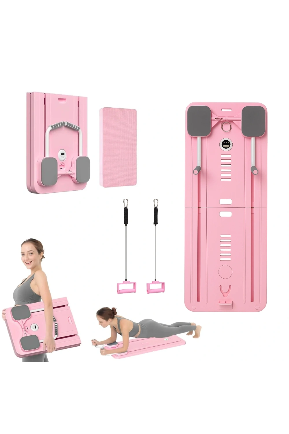 Evde Spor için Pilates ve Egzersiz Aleti – Core, Kalça, Karın, Bel ve Kol Antrenmanına Uygun Çok Amaçlı Tahta