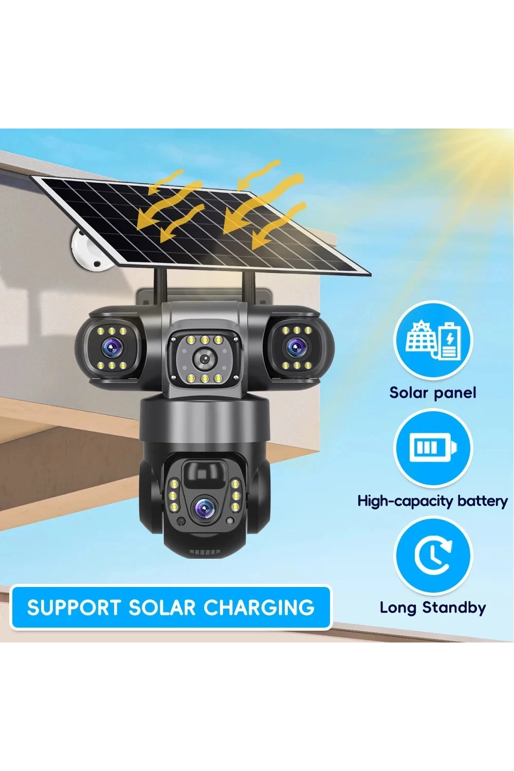 Solar Güneş Enerjili, 4G Destekli Akıllı Dış Mekan Kamerası v380 pro CMR50