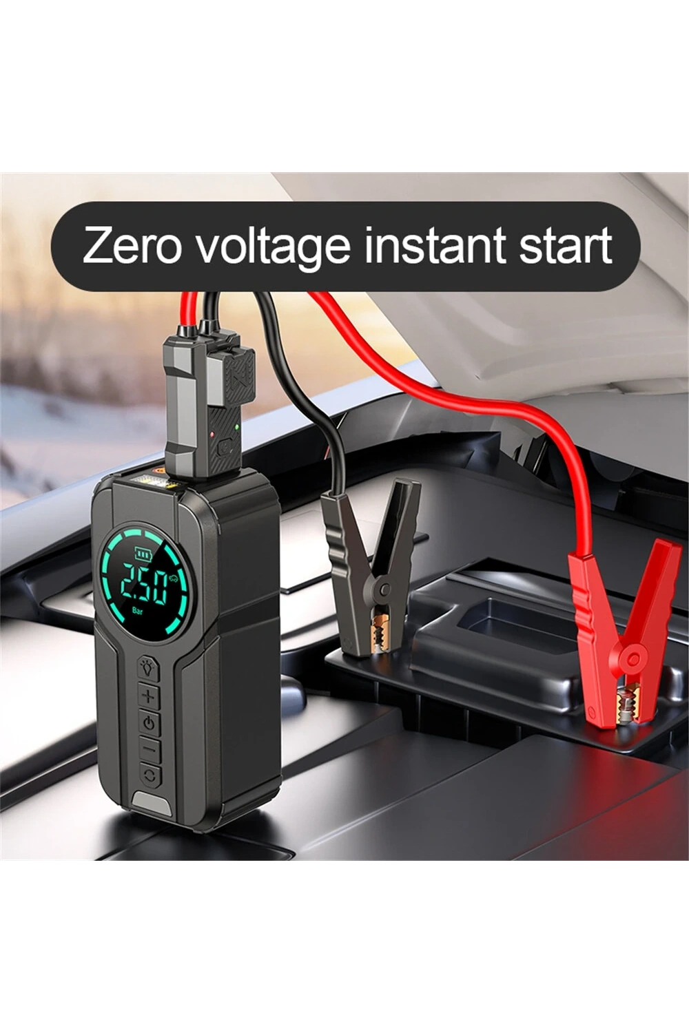 4in1 Lastik Şişirici Akü Takviyesi Powerbank Led Işık Oto Akü