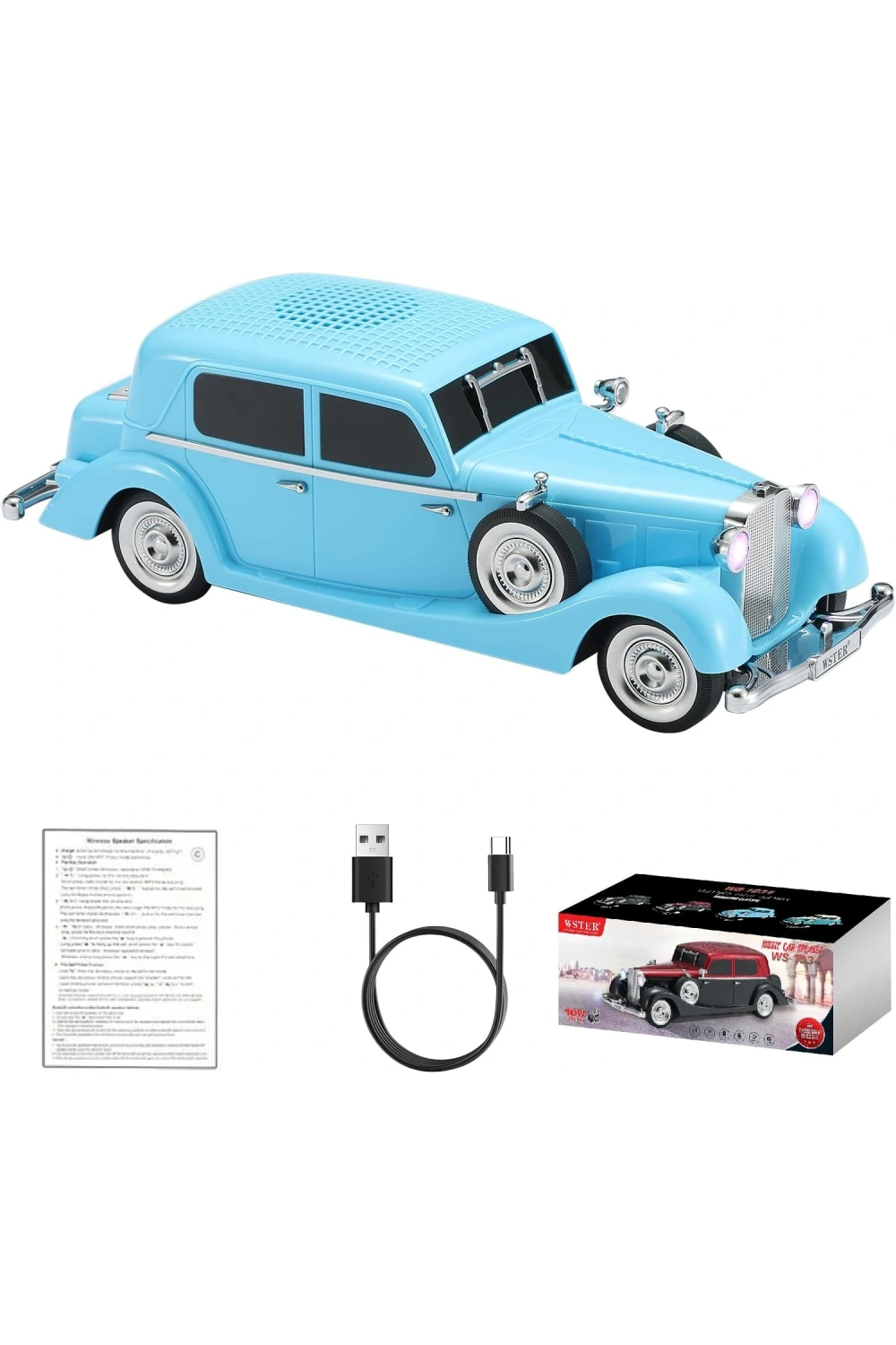Retro Klasik Araba Bluetooth Hoparlör Kablosuz HD Ses FM Radyo YG-239
