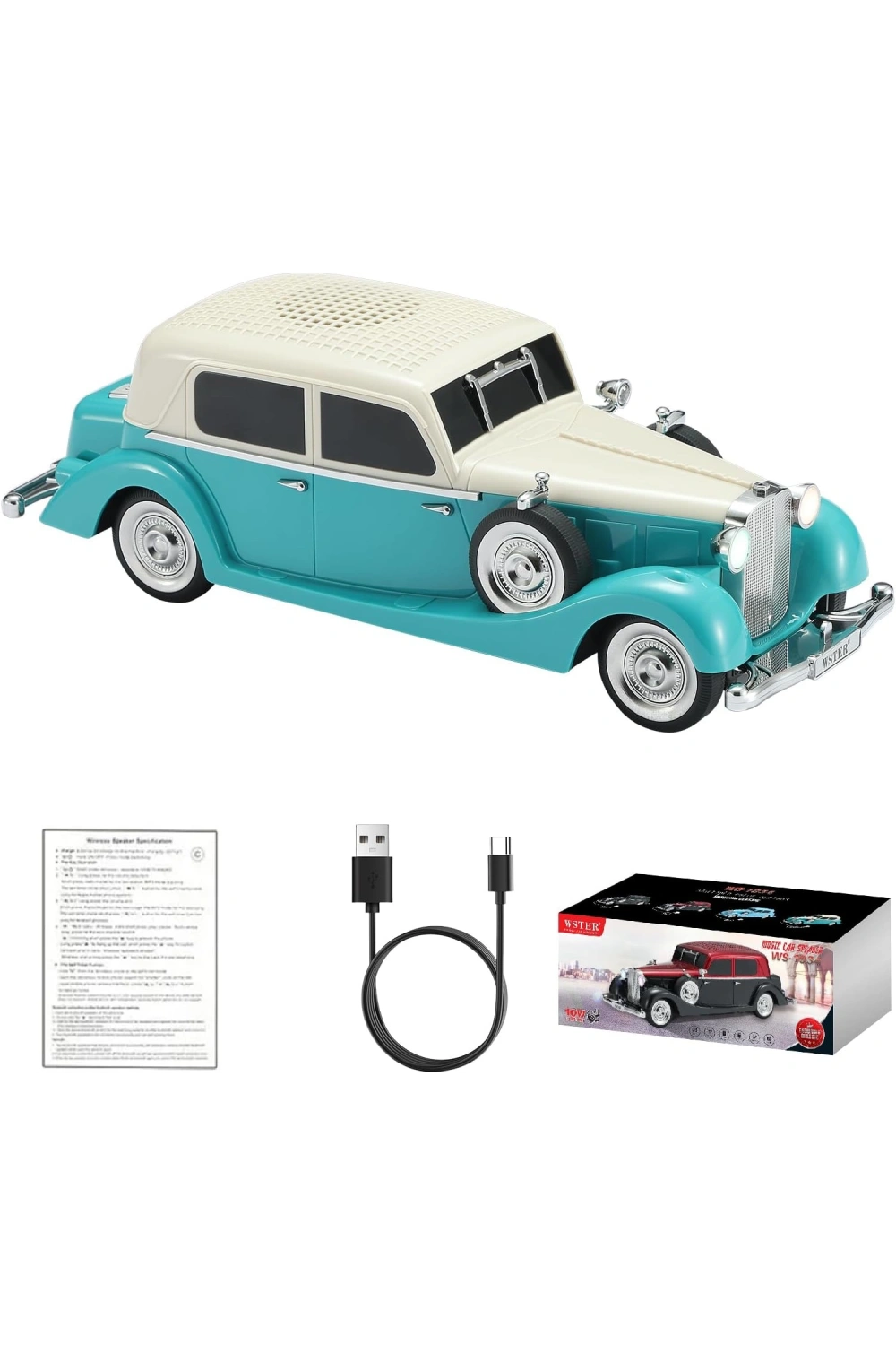 Retro Klasik Araba Bluetooth Hoparlör Kablosuz HD Ses FM Radyo YG-239
