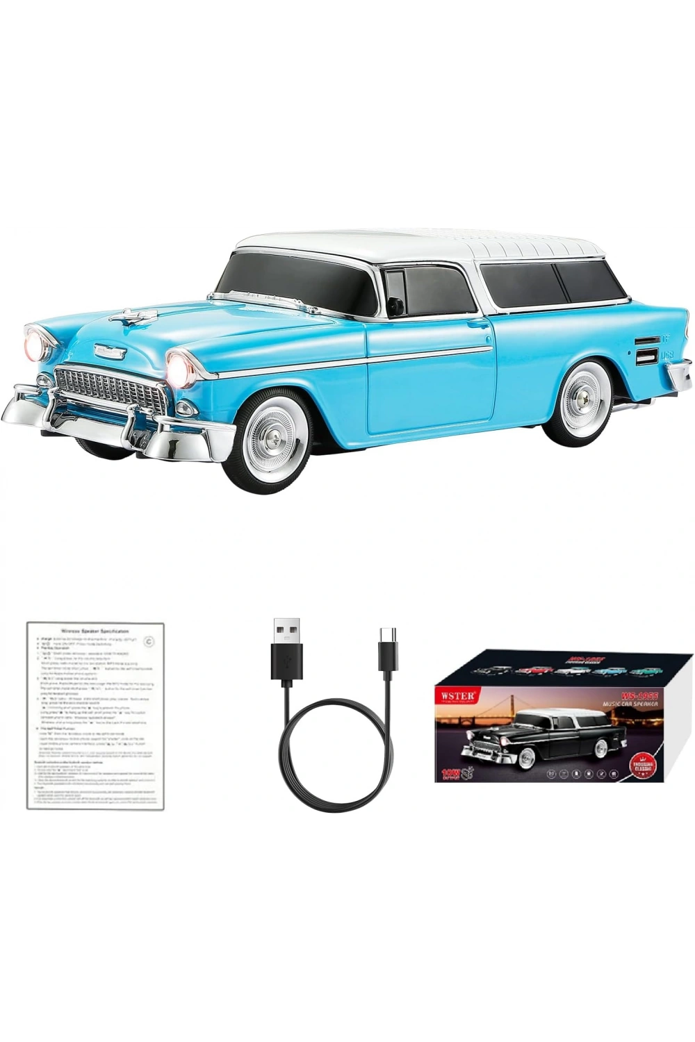 Retro Klasik Araba Bluetooth Hoparlör Kablosuz HD Ses FM Radyo YG-1955