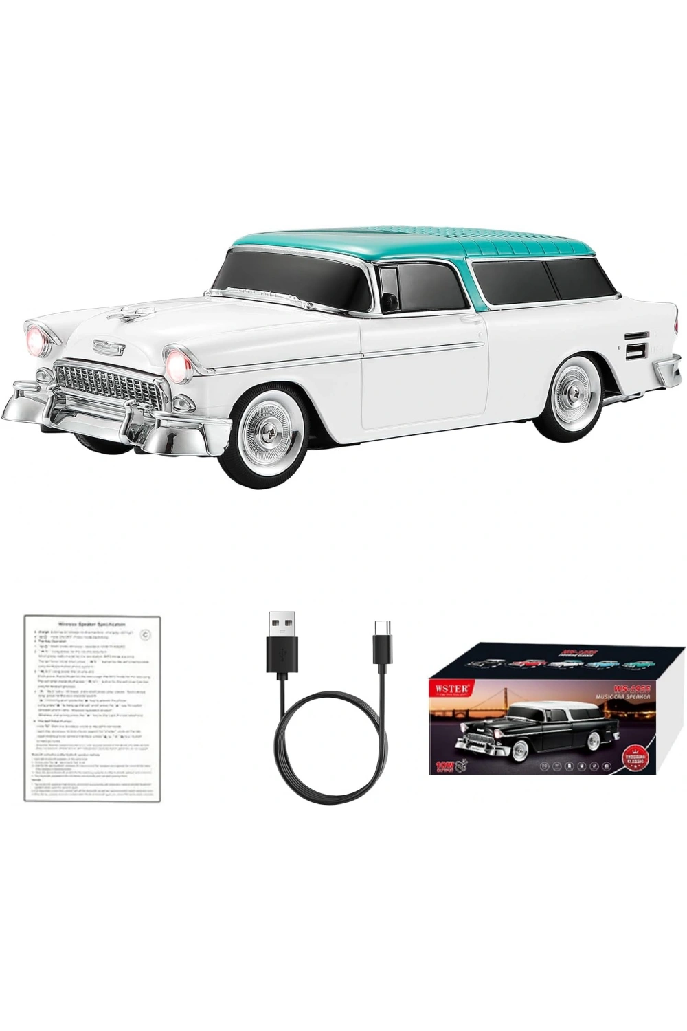 Retro Klasik Araba Bluetooth Hoparlör Kablosuz HD Ses FM Radyo YG-1955
