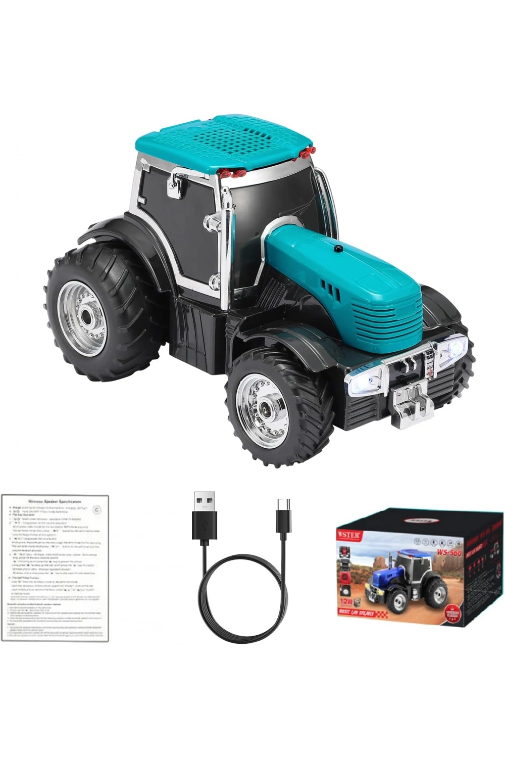 Şarjlı Nostaljik Traktör Tasarımlı Usb/aux Çıkışlı Fm Radyolu Bluetooth Hoparlör Speaker