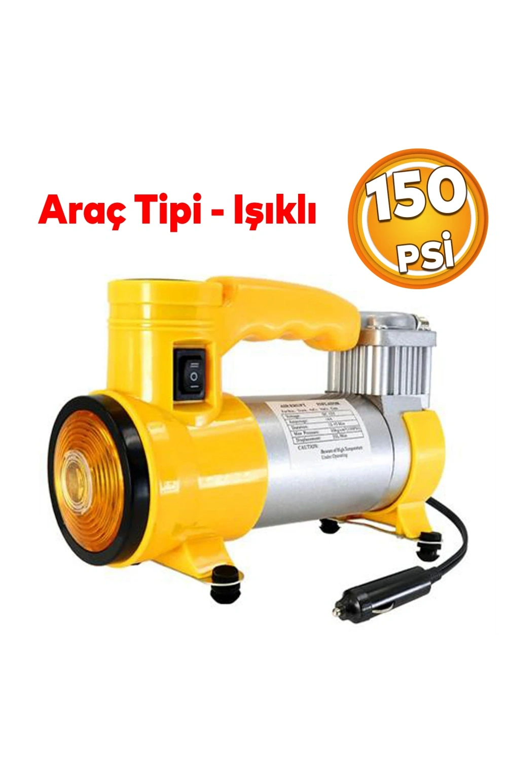 İtalyano Ka-735 ( Fenerli ) Oto & Araç Hava Kompresörü (çakmaklık Fişli) ( Dc 12v & 15a & 150psı & 35lpm )*20