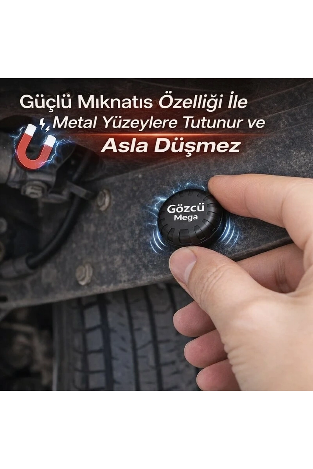 Gözcü Mega Android ve İos Uyumlu Takip Cihazı 3 Yıl Pil Ömrü Geçmişe Dönük Konum Gps Araç Motor Çocuk Gizli
