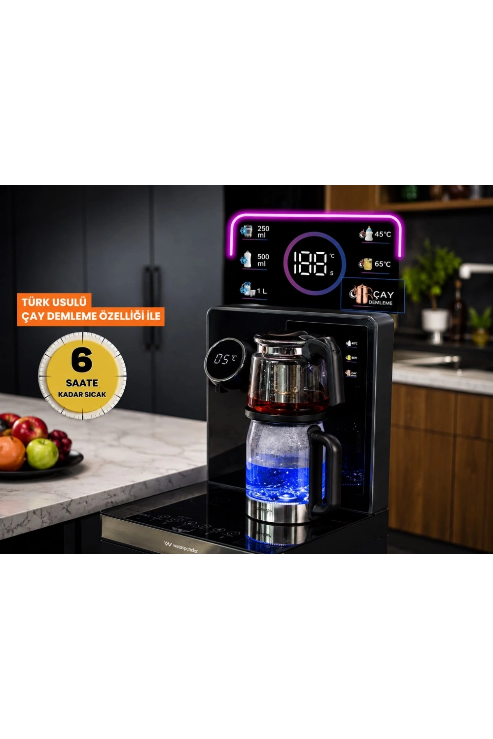 Wasspender WS-300 Akıllı Su Sebili - Gizli Damacanalı - Dokunmatik Ekran