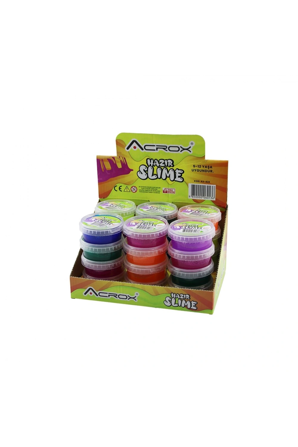 Acrox Ax-826 Hazır Slime Oyun Jeli ( Renkli ) ( Brüt:134gr ) ( 5-12 Yaş )*24x4
